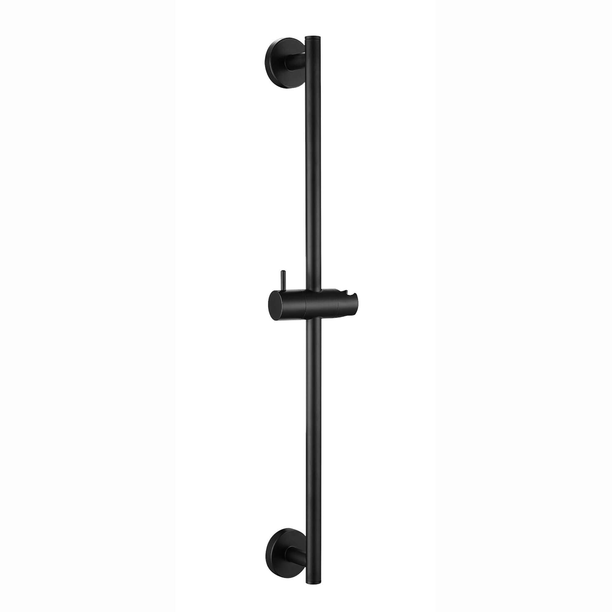 Modern shower slider rail with bracket - matte black
